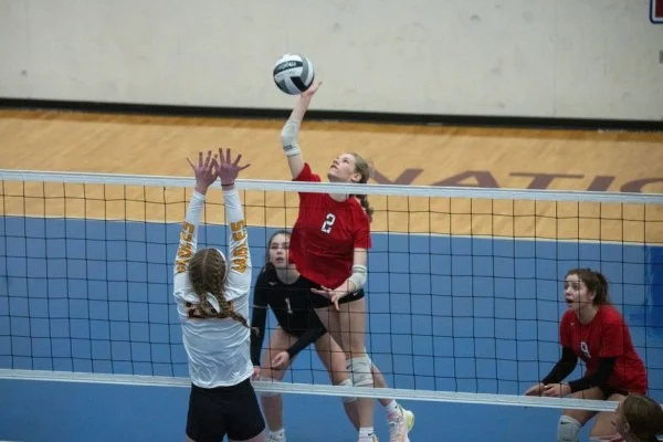 volleyball spike action